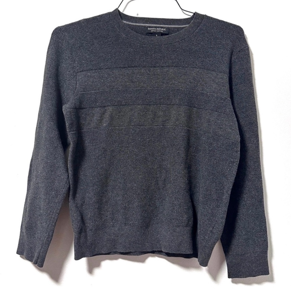 Banana Republic Supima Cotton Gray Crewneck Sweater Men’s Size Small